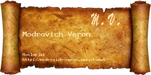 Modrovich Veron névjegykártya